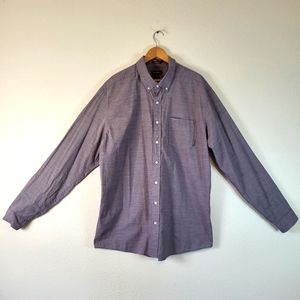 Eddie Bauer Men's XLT Classic Fit Purple Long Sleeve Collared Button Up Shirt
